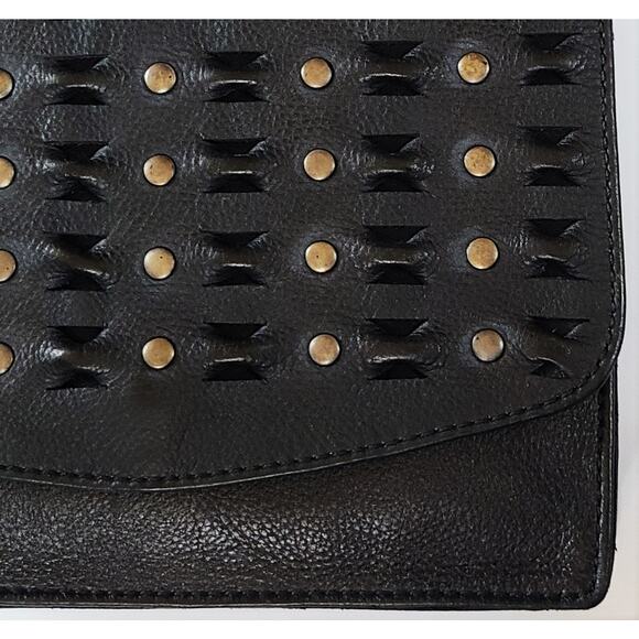 NWT FRYE Jade Leather Studded Weave Trim Chain Srtap Shoulder Bag - Picture 4 of 11